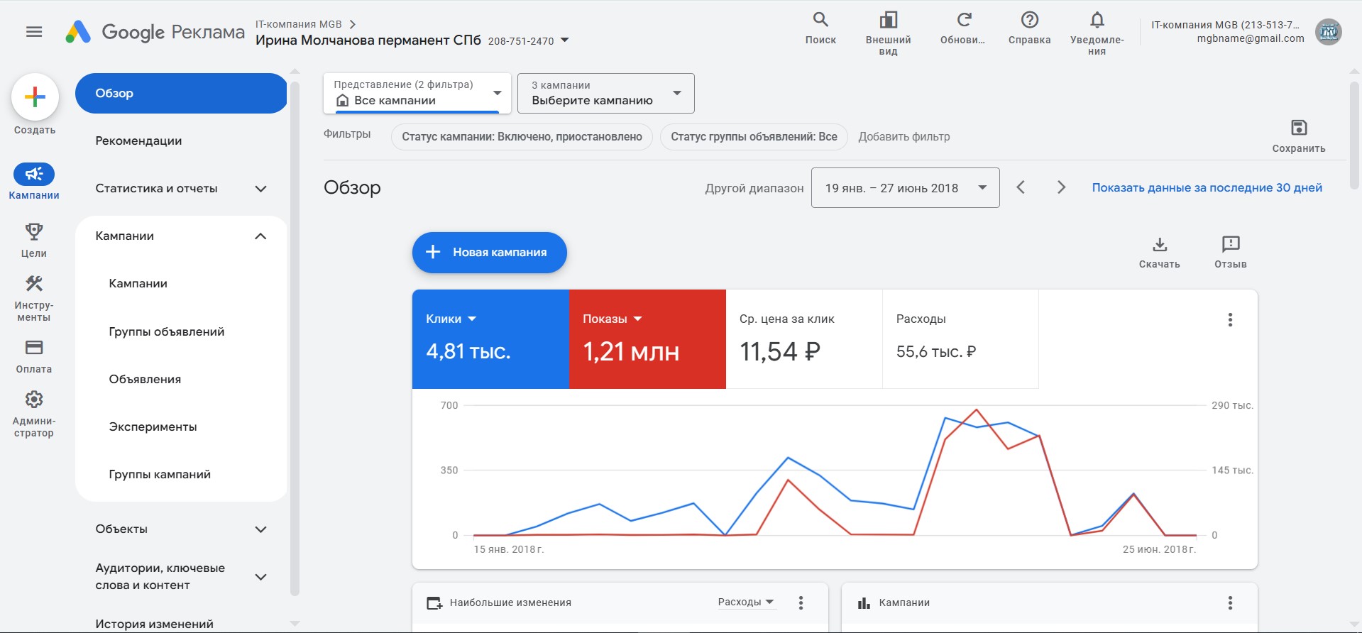 Настройка и ведение контекстной рекламы Google Ads и Яндекс Директ для мастера перманентного макияжа Ирины Молчановой (Irinapm.ru)